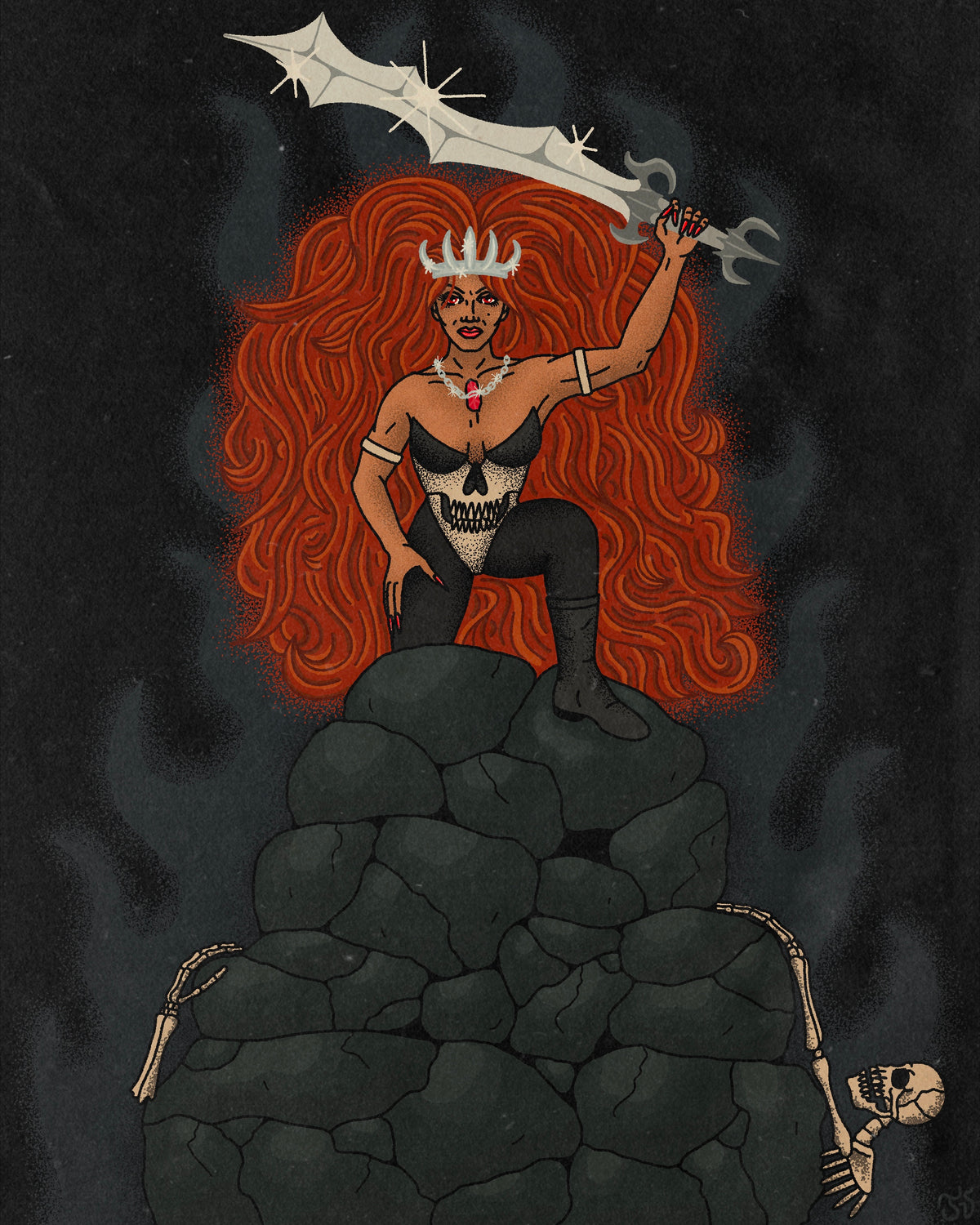 "Big Hair Don’t Care" 12x15 Print