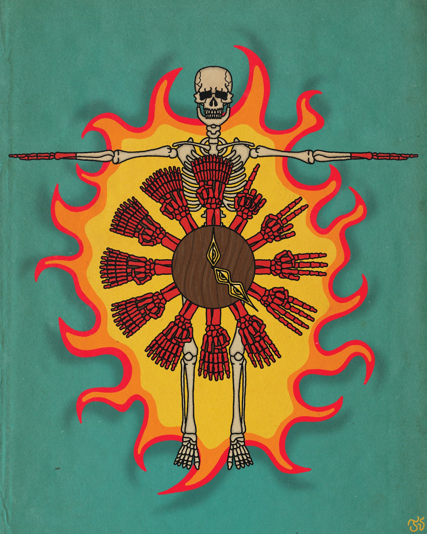 "Handsy Clock" 12x15 Print