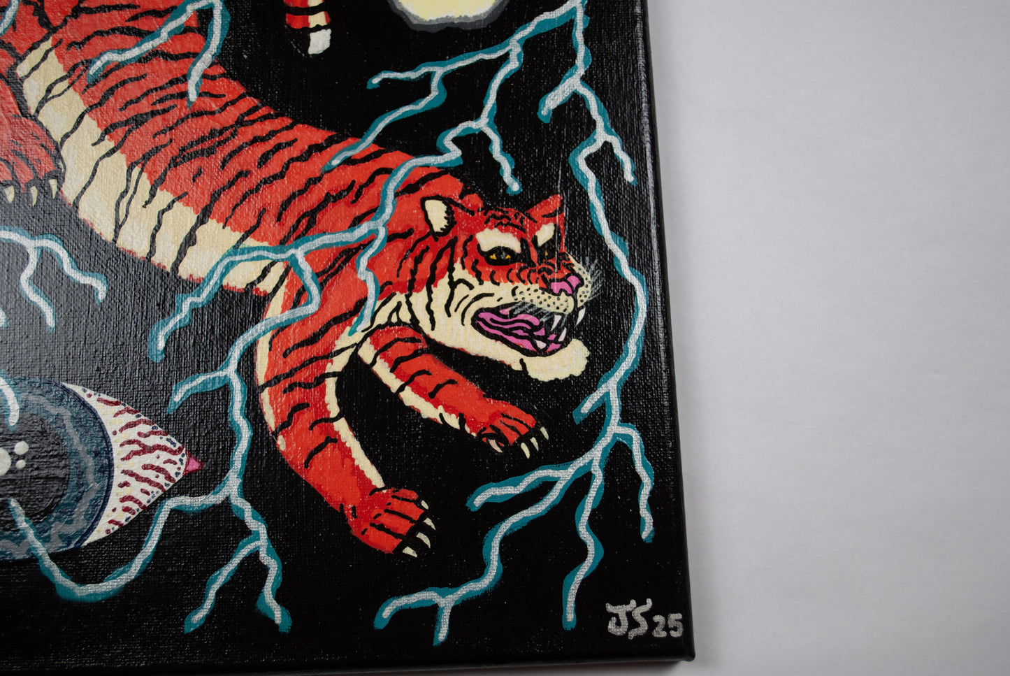 "A Tiger in a Lightning Store" Painting