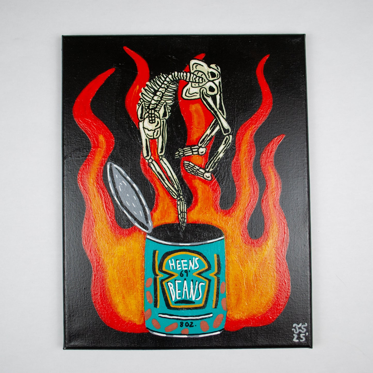 "A Can of Worms (Beans)" Painting