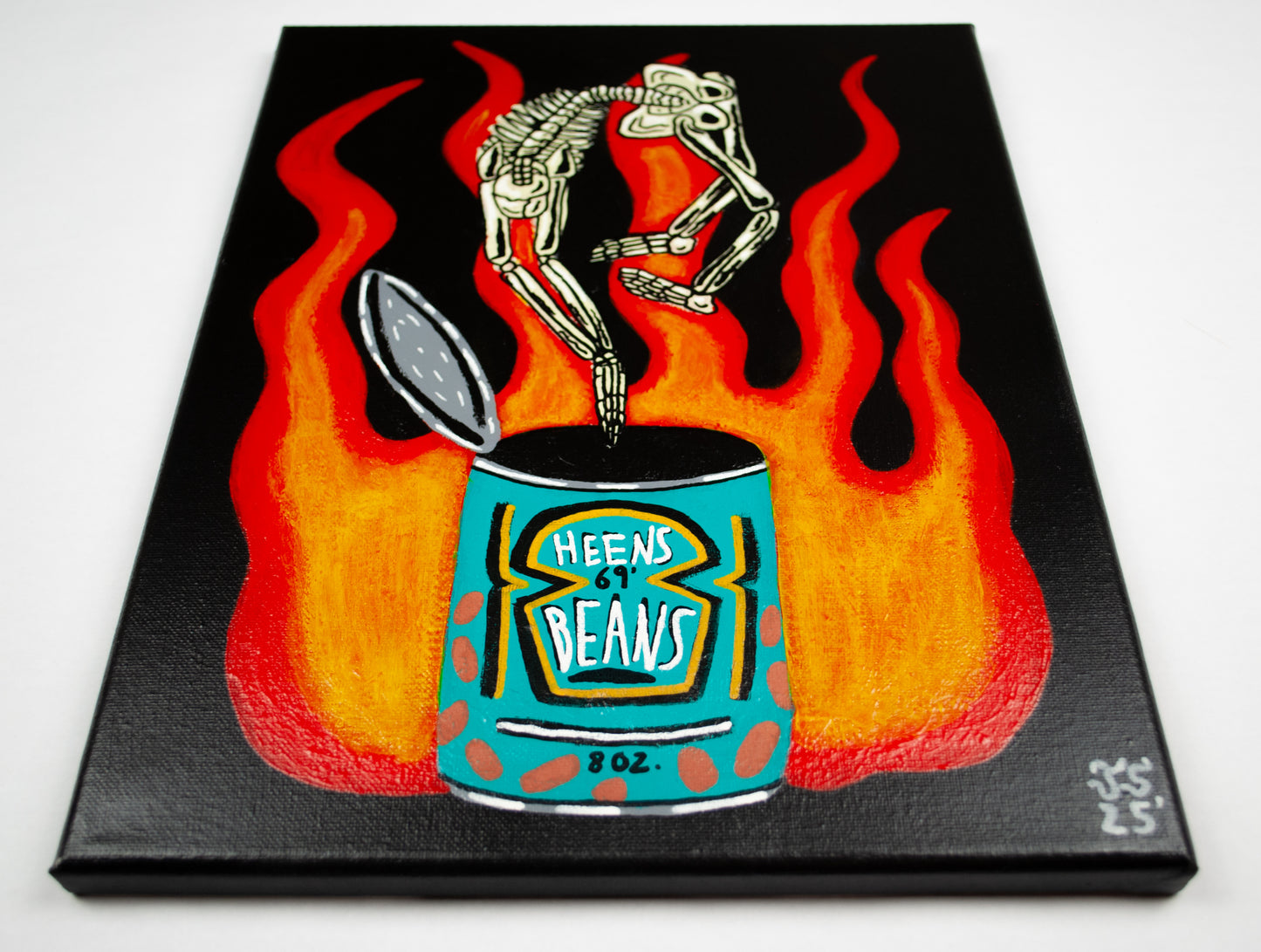 "A Can of Worms (Beans)" Painting