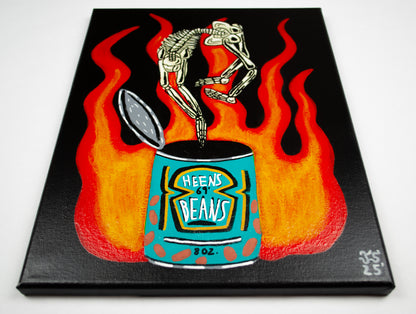 "A Can of Worms (Beans)" Painting