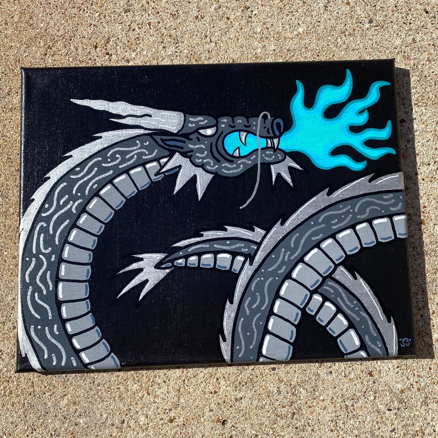 "Silver Dragon" Painting