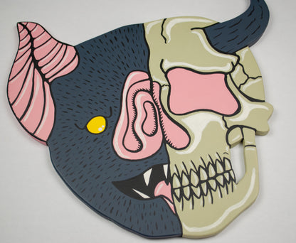 Bat Man Wooden Cutout Painting