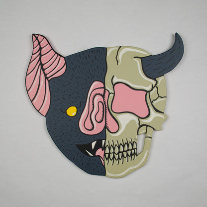 Bat Man Wooden Cutout Painting