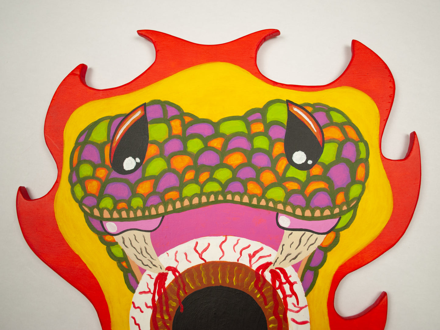"Neon Viper" Wood Cutout Painting