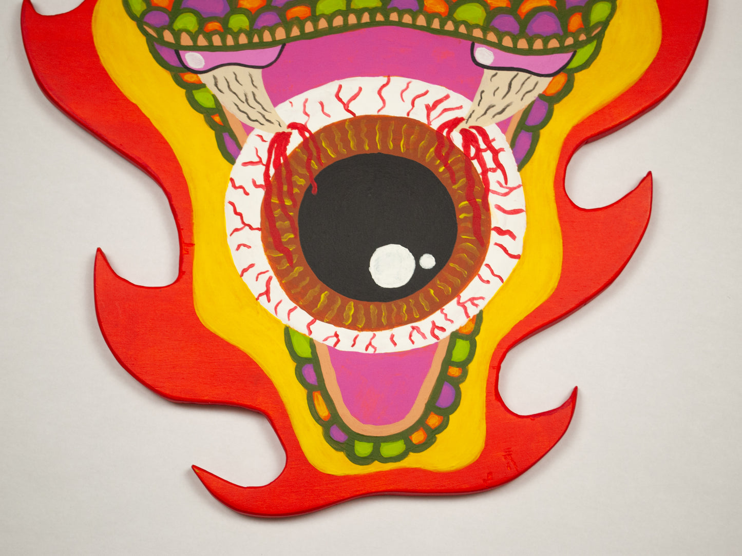 "Neon Viper" Wood Cutout Painting