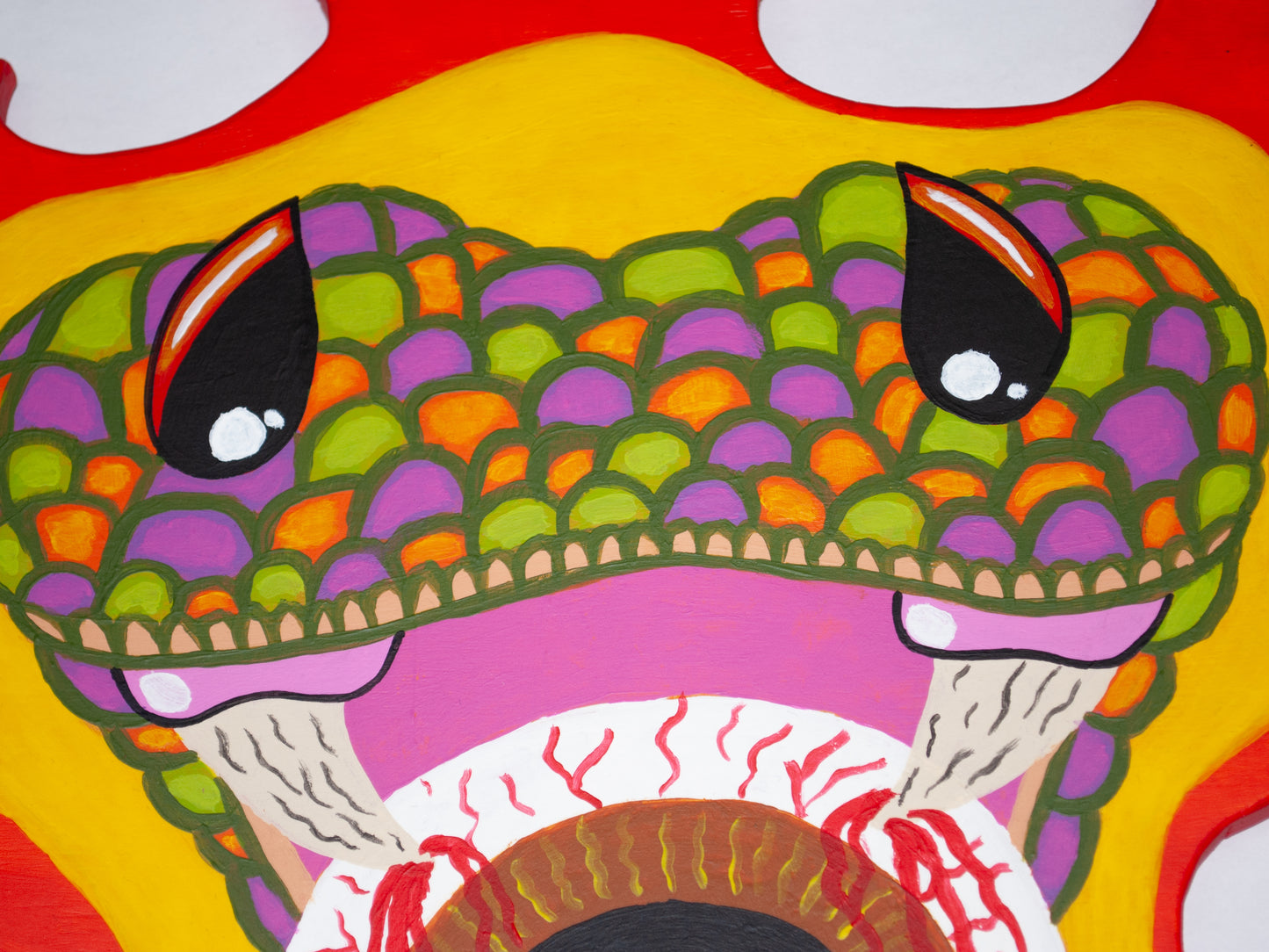 "Neon Viper" Wood Cutout Painting